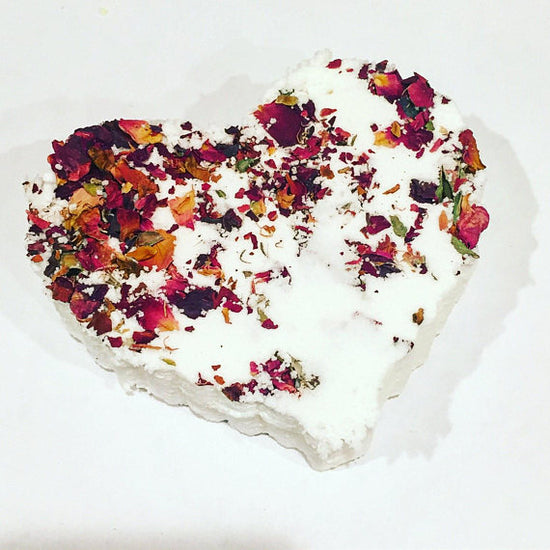 Image Title Rose heart bath bomb / organic bath bomb /